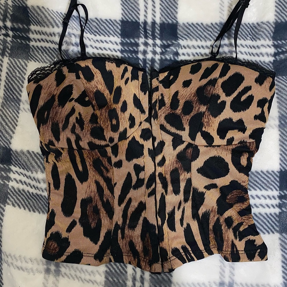 Windsor Leopard Print Sleeveless Bustier Bodysuit